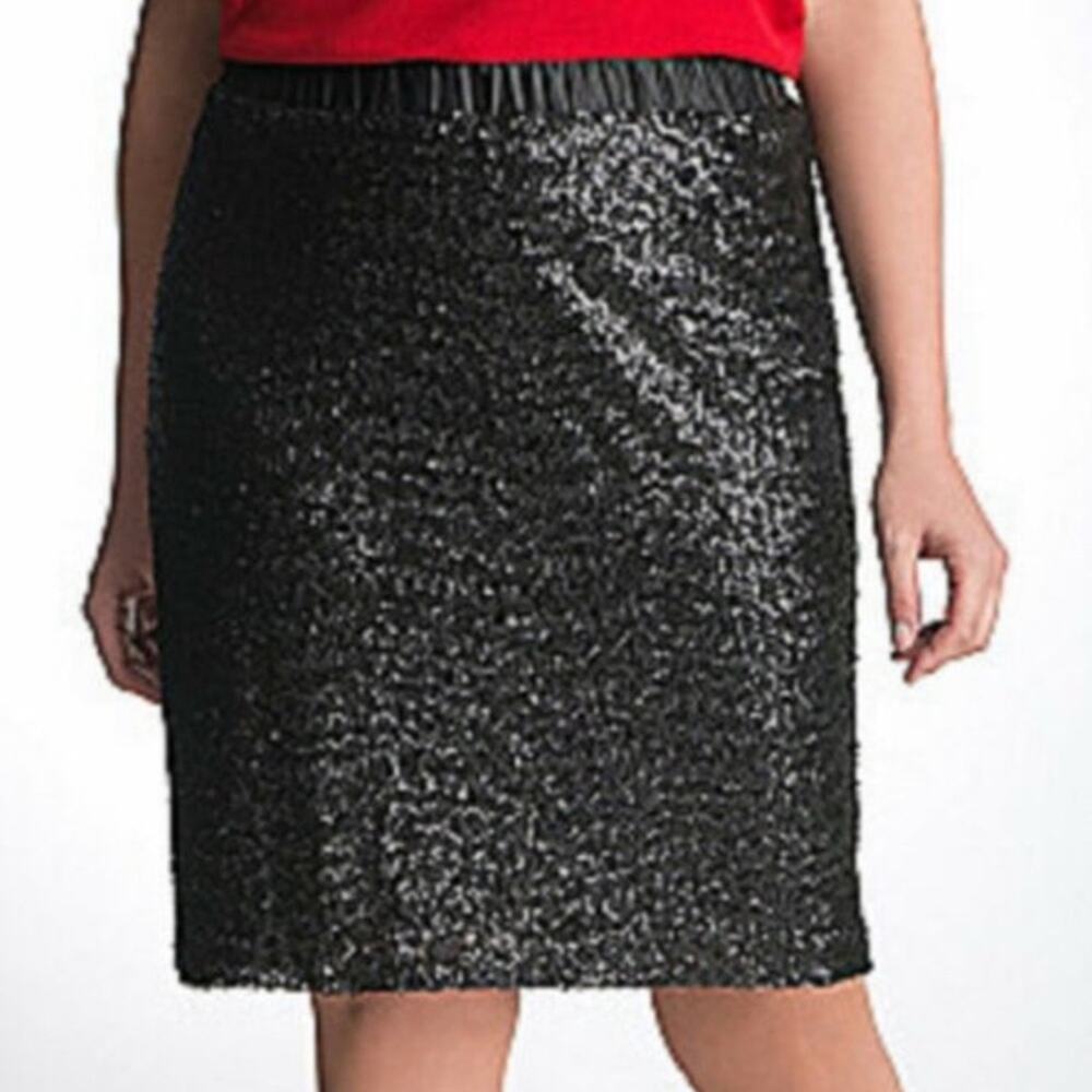 Lane Bryant Black Sequin Skirt